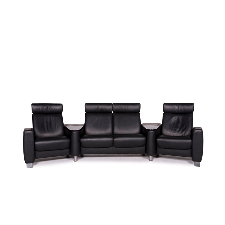 Stressless Arion Leder Sofa Schwarz Viersitzer Funktion Couch #11498