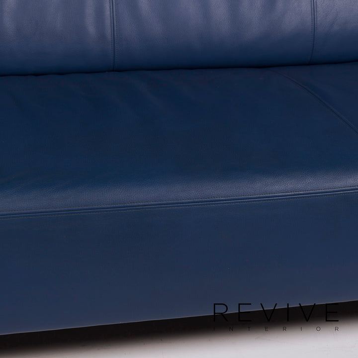 Rolf Benz 322 leather sofa set blue three-seater #11726