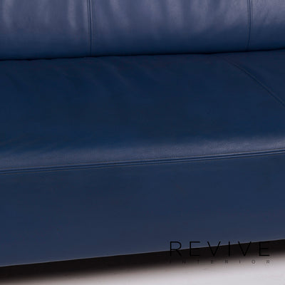 Rolf Benz 322 Leder Sofa Garnitur Blau Dreisitzer #11726