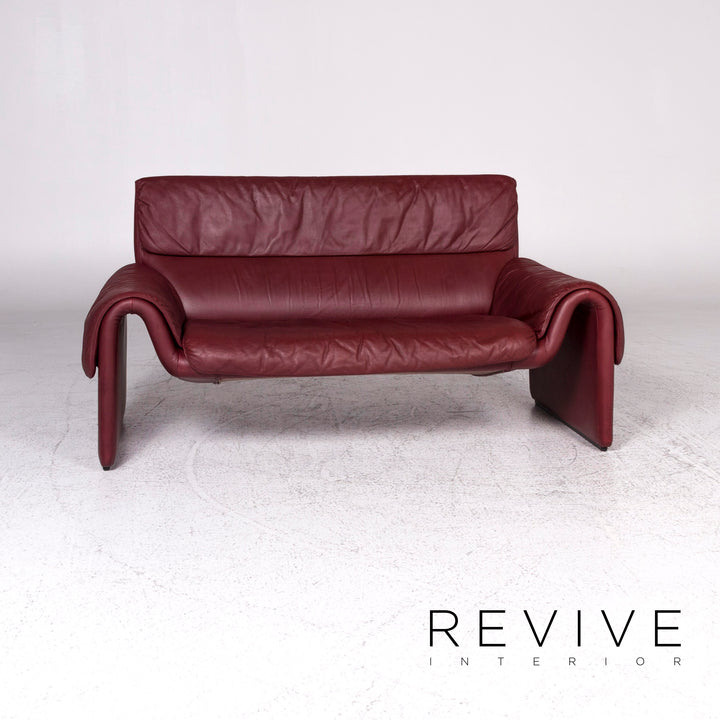 de Sede DS 2011 Designer Leder Sofa Garnitur Rot 1x Dreisitzer 1x Zweisitzer #9589