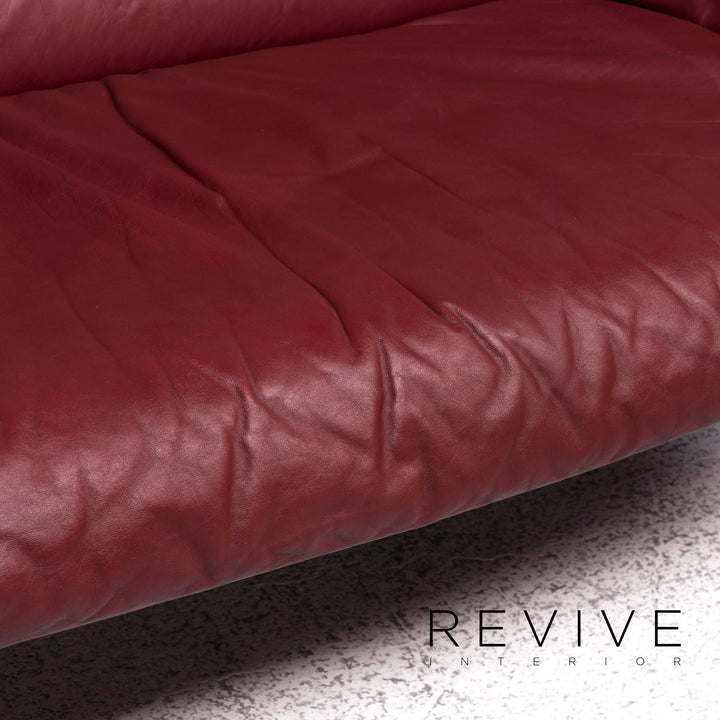 de Sede DS 2011 Designer Leder Sofa Garnitur Rot 1x Dreisitzer 1x Zweisitzer #9589
