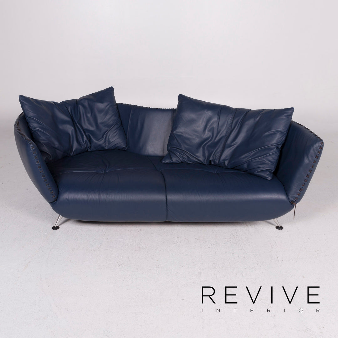 de Sede ds 102 leather sofa blue three-seater #11537