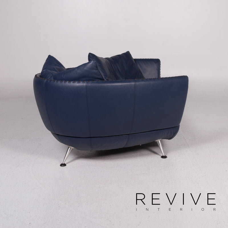 de Sede ds 102 Leder Sofa Blau Dreisitzer 