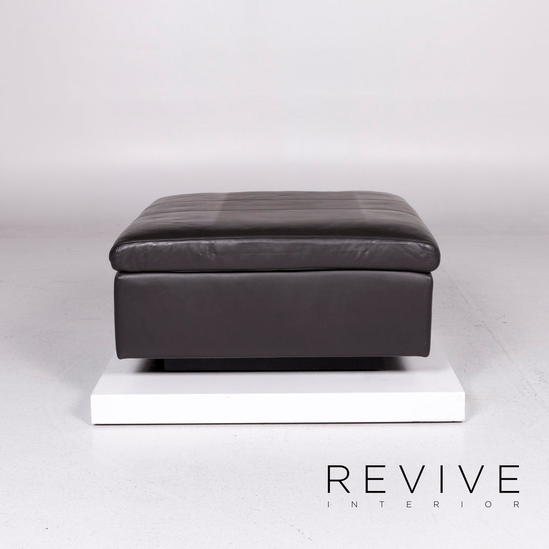 IP Design Oasis Leder Hocker Anthrazit Schemel Ottoman #11008