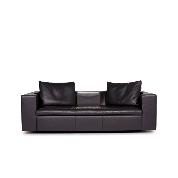 IP Design Oasis Leder Sofa Anthrazit Zweisitzer Couch #11007