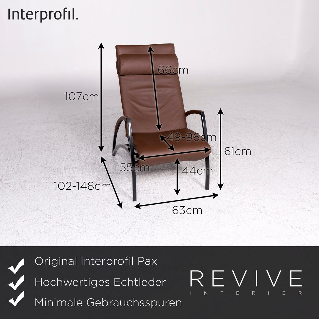 Interprofil Pax Leder Sessel Braun Relax Funktion #9529