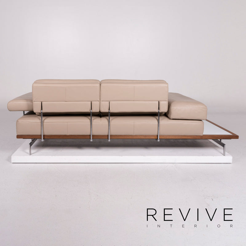 Joop! Leder Sofa Beige Dreisitzer Ablage 