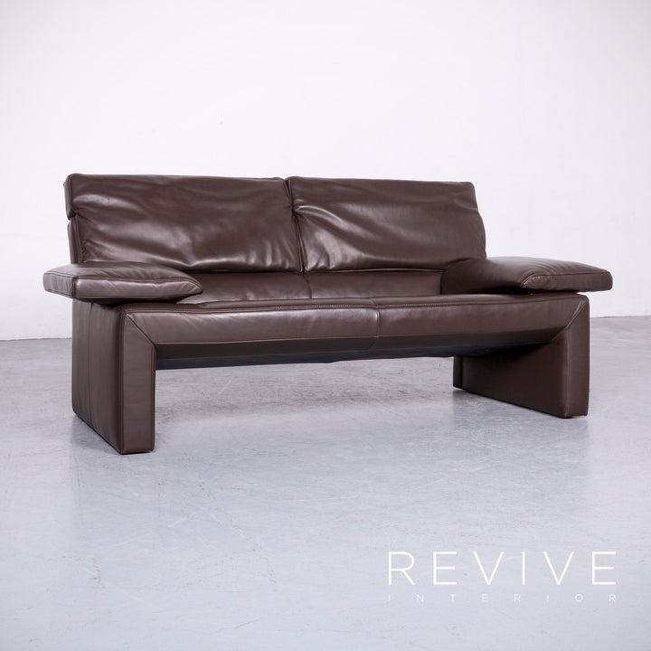 Jori Espalda designer leather sofa brown genuine leather two-seater couch #6844