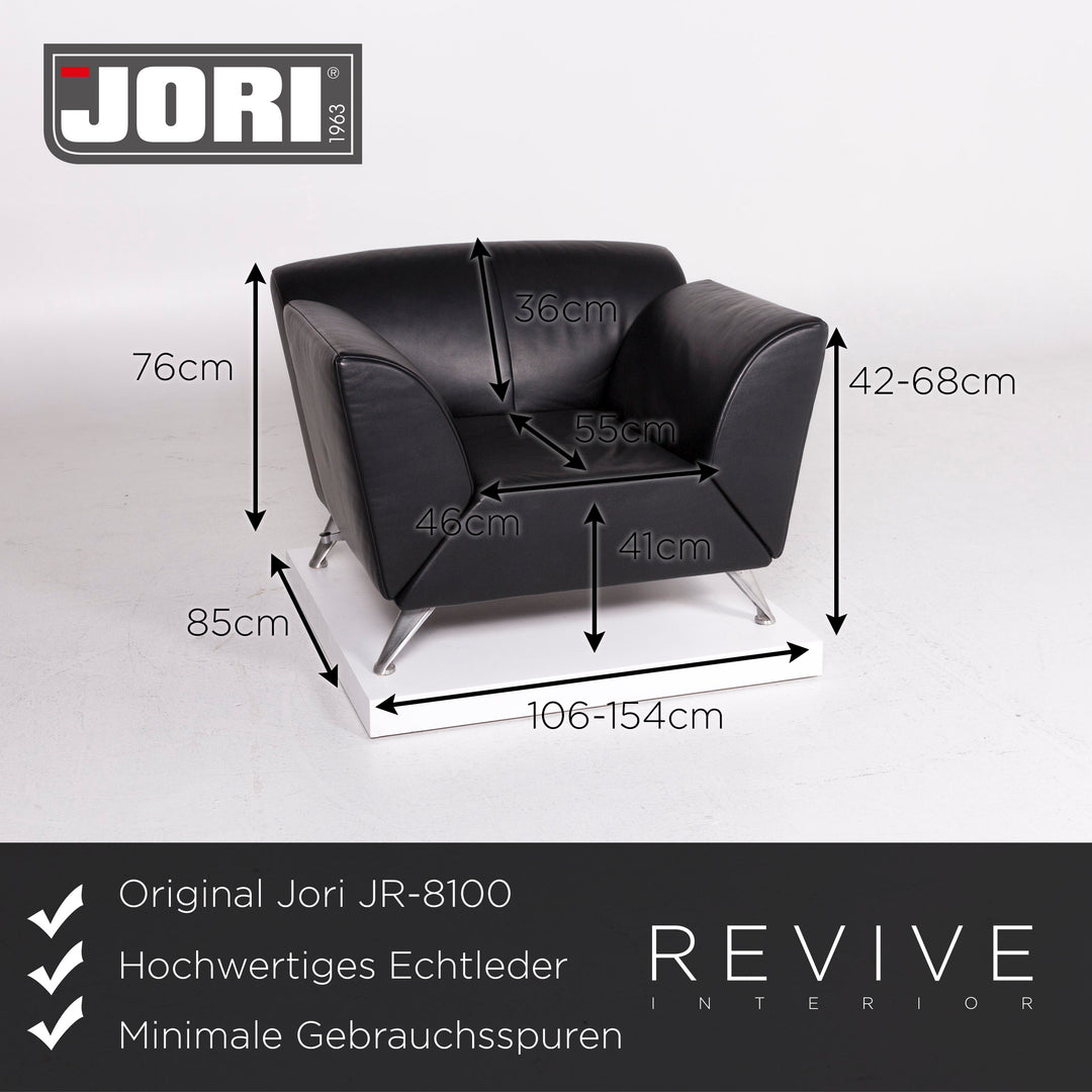 Jori JR-8100 Leder Sessel Schwarz #11527
