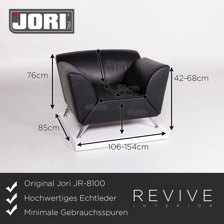 Jori JR-8100 Leder Sessel Schwarz #11527