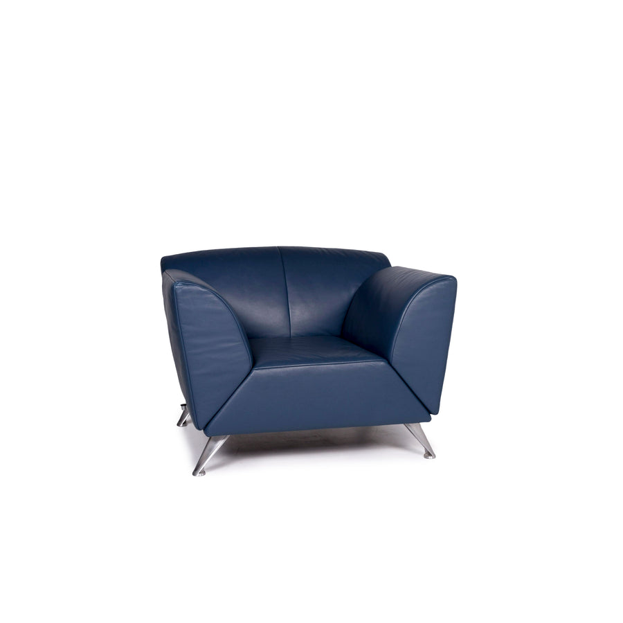 Jori Leather Armchair Blue Feature #10789