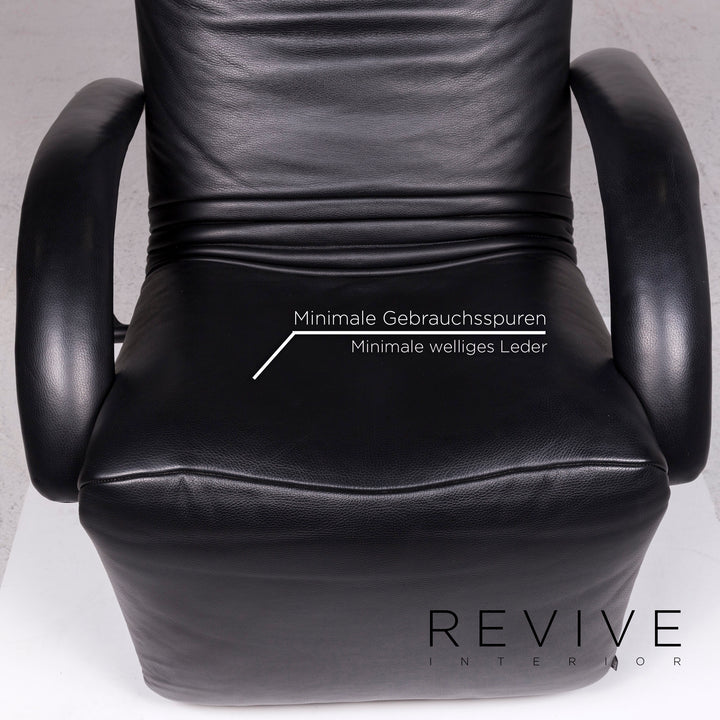 Jori Leder Sessel Schwarz Relaxfunktion Massage Funktion Massagesessel #11839