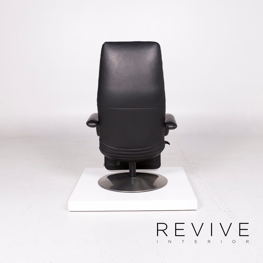 Jori leather armchair black relaxation function massage function massage chair #11839