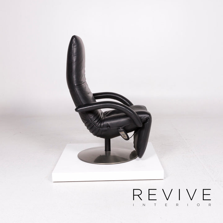 Jori leather armchair black relaxation function massage function massage chair #11839