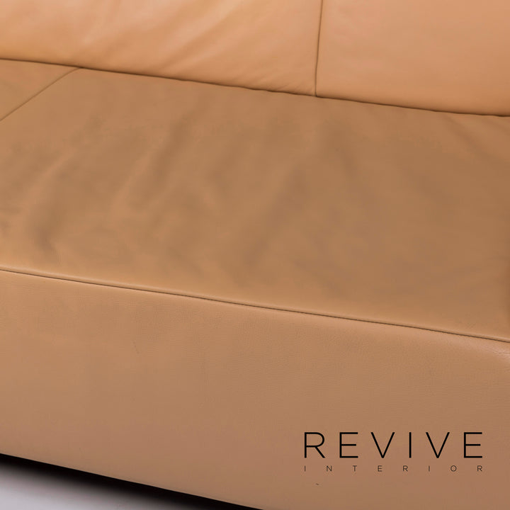 Jori Leather Sofa Beige Three Seater #11757