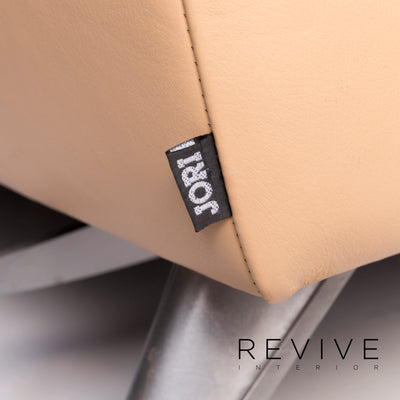 Jori Leder Sofa Beige Dreisitzer #11757