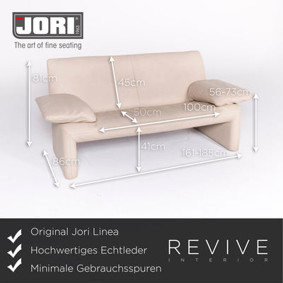 Jori Linea Leder Sofa Beige Echtleder Zweisitzer Couch #8606