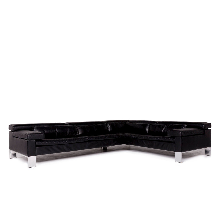 Jori Shiva Leather Corner Sofa Black Sofa Feature Jean-Pierre Audebert Couch #10005