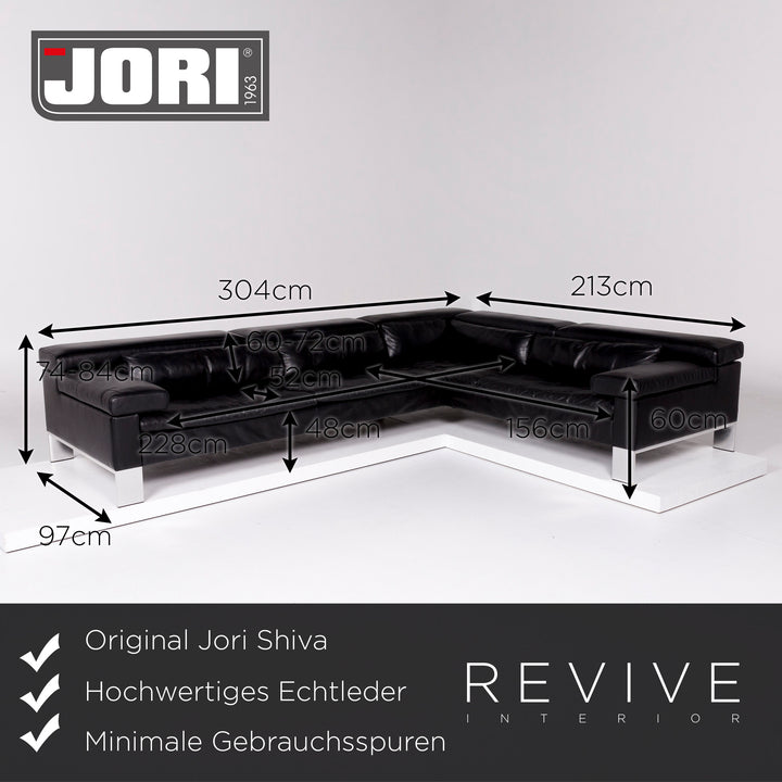Jori Shiva Leder Ecksofa Schwarz Sofa Funktion Jean-Pierre Audebert Couch #10005