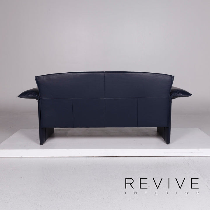 Jori Leder Sofa Blau Zweisitzer Couch #10951