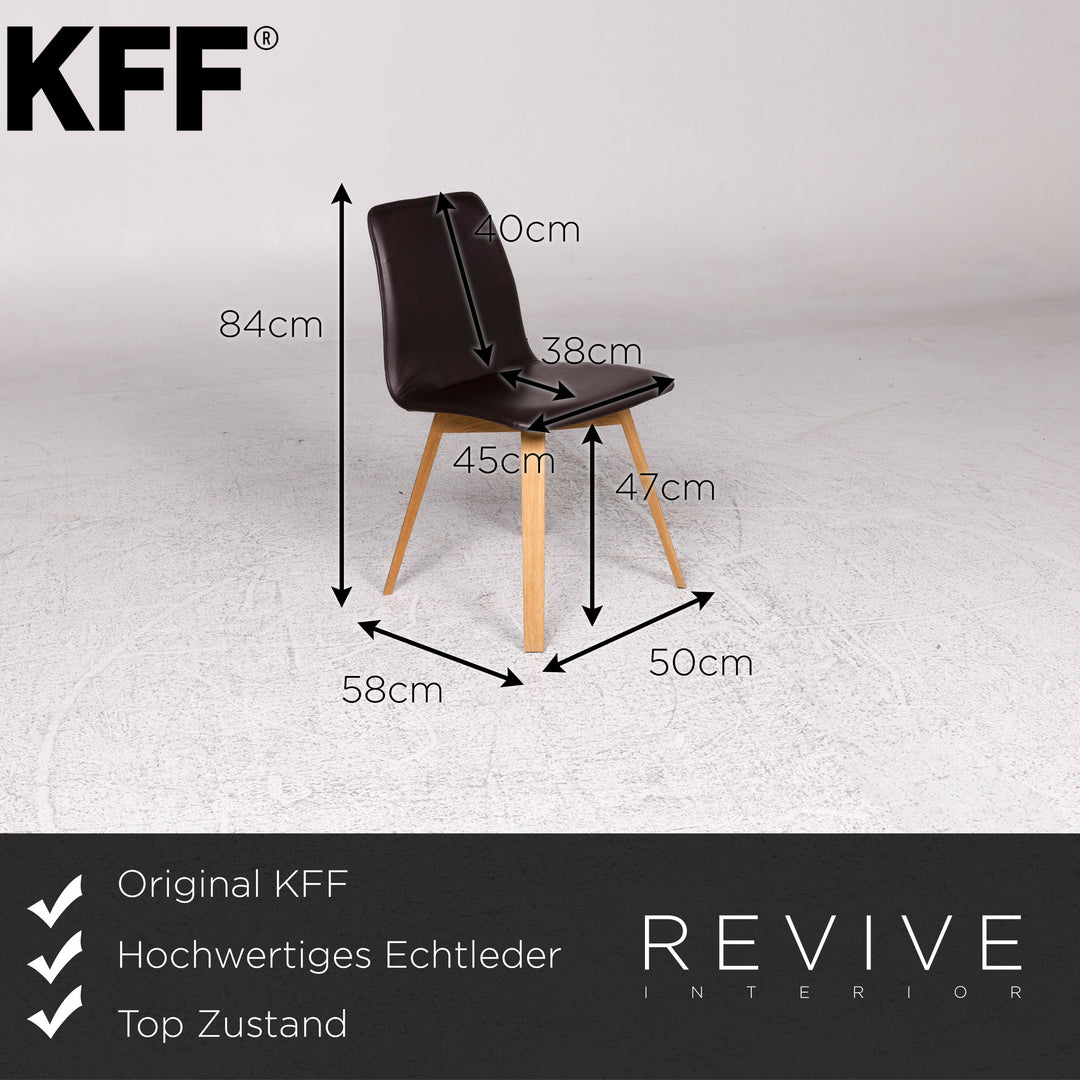 KFF Leder Holz Sessel Dunkelbraun Stuhl #9970
