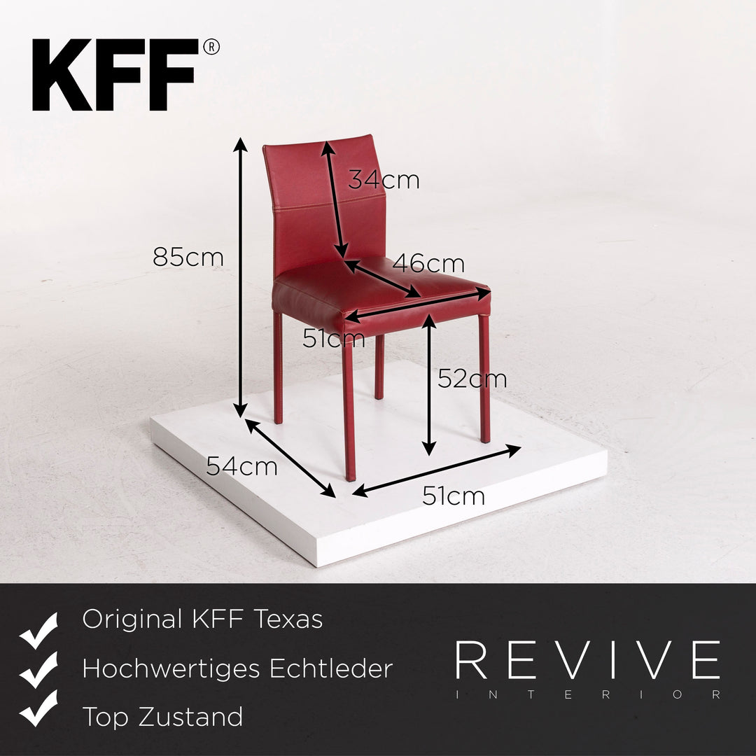 KFF Texas Leder Stuhl Rot #12335