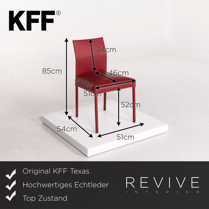 KFF Texas Leder Stuhl Rot #12335