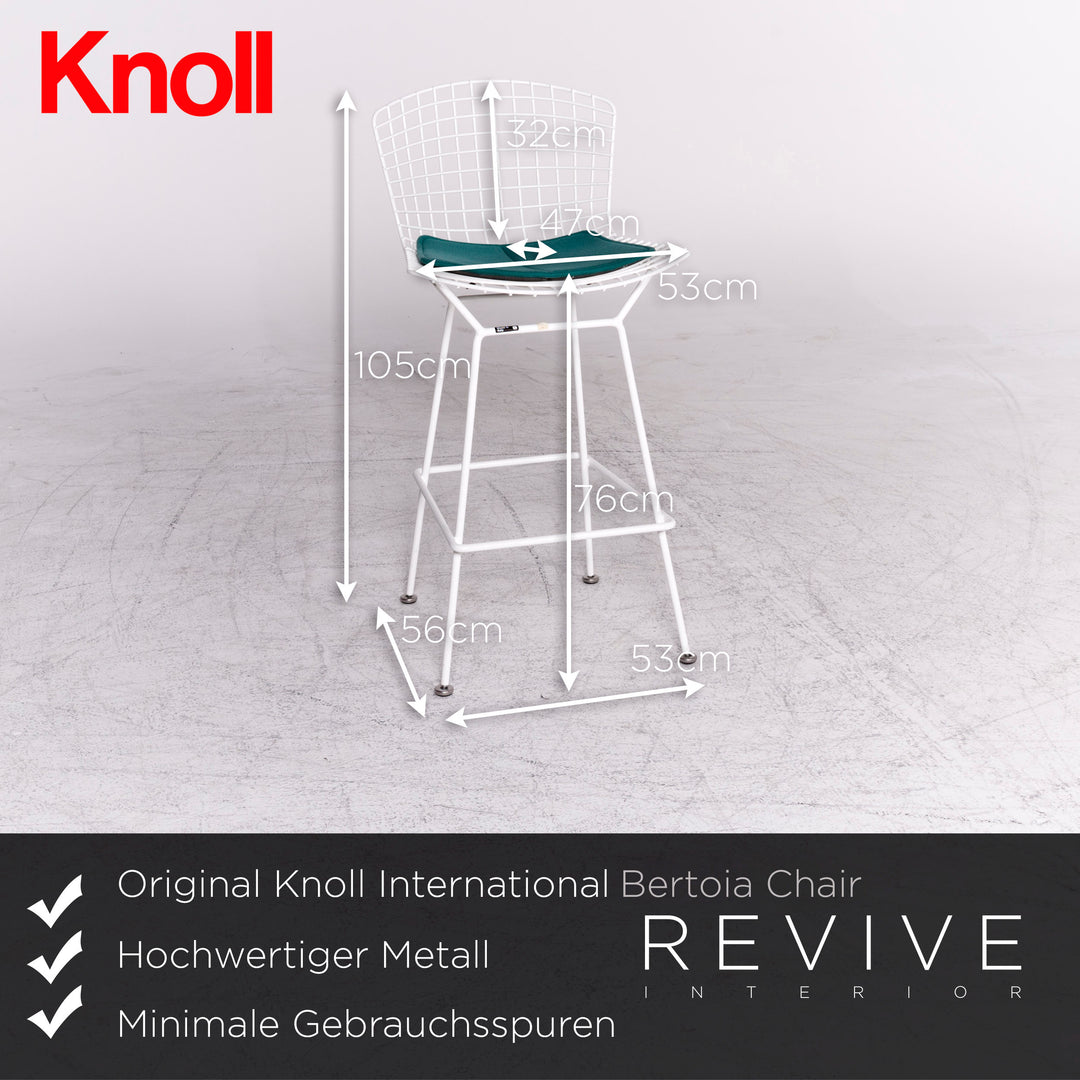Knoll International Bertoia Barstool Metal Chair Armchair White Turquoise Chair Stool #8661