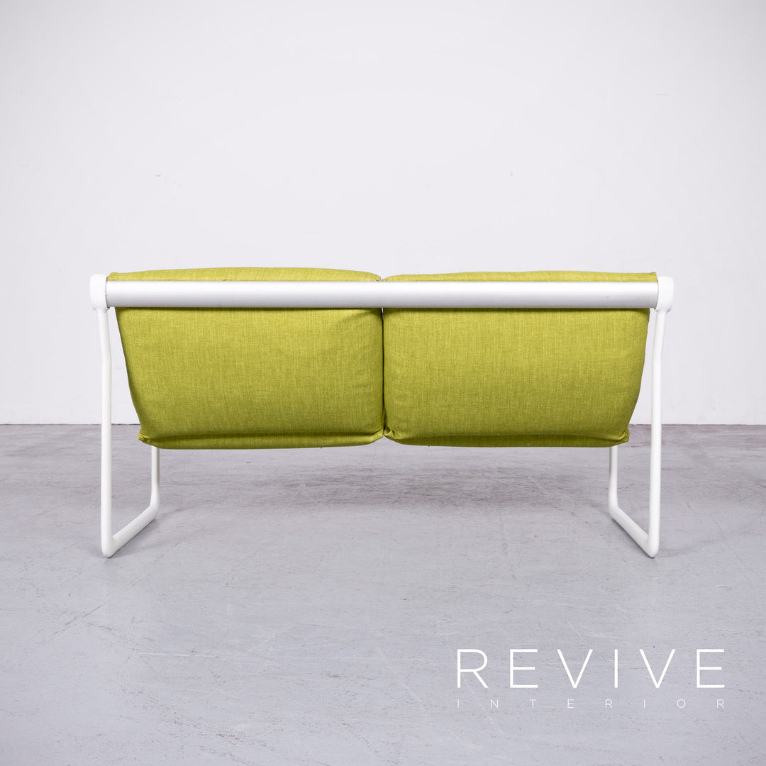 Knoll International Sling Designer Stoff Sofa Grün Zweisitzer Couch Bank #7006