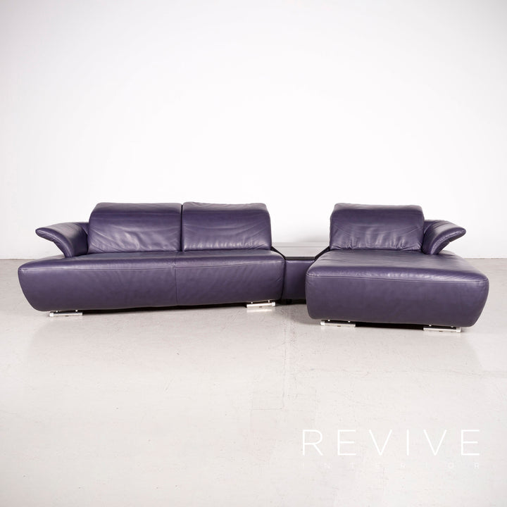 Koinor Avanti Designer Leder Ecksofa Lila Echtleder Sofa Couch #7996