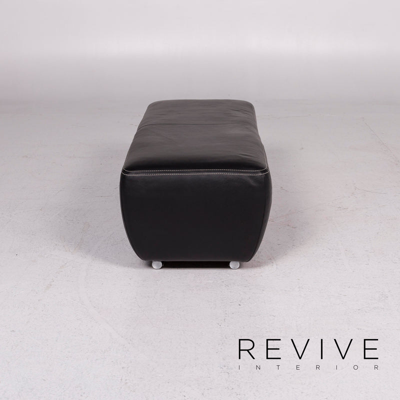 Koinor Avanti Leder Hocker Schwarz 