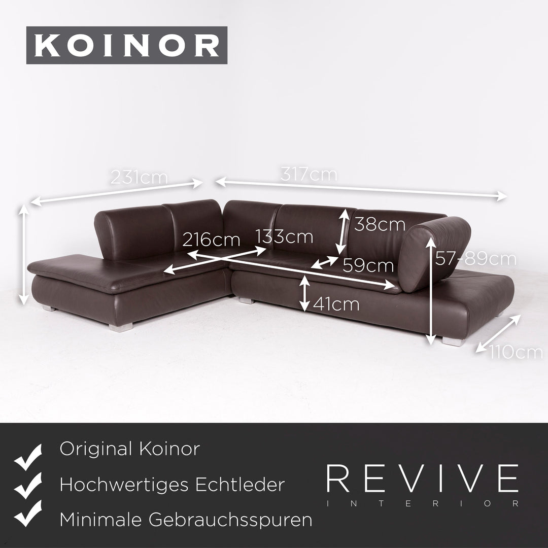 Koinor Designer Leder Ecksofa Braun Echtleder Sofa Couch #8363
