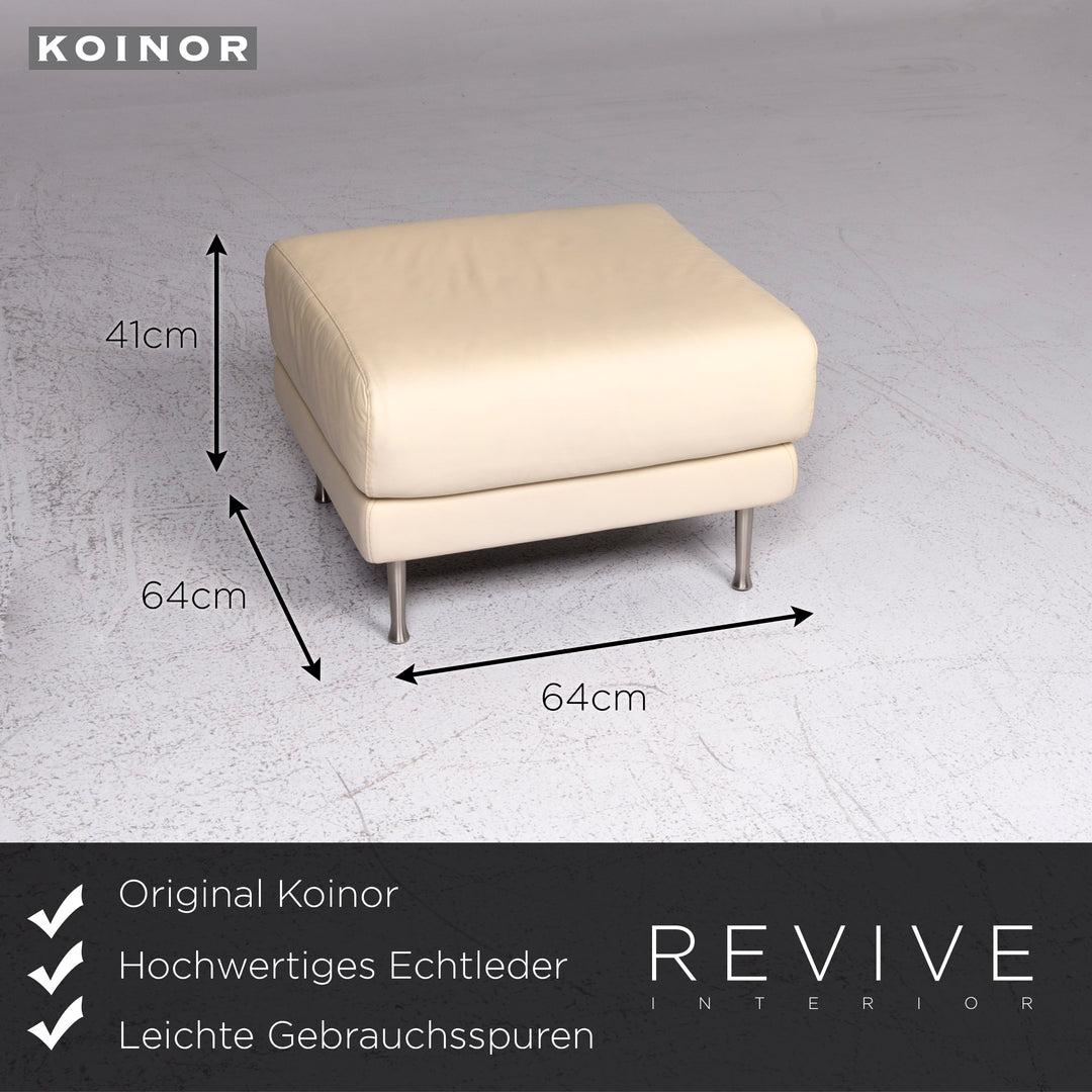 Koinor Leather Stool Cream Footstool #9057