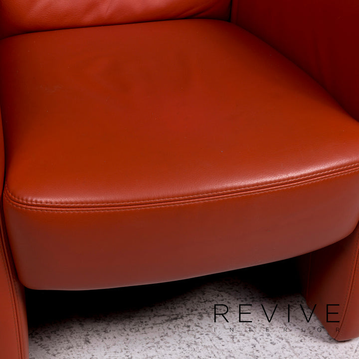 Koinor designer leather sofa set Orange 1x corner sofa 1x armchair 1x stool #9783