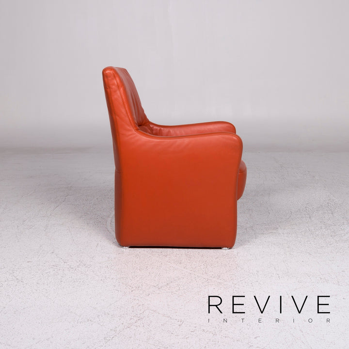 Koinor designer leather sofa set Orange 1x corner sofa 1x armchair 1x stool #9783