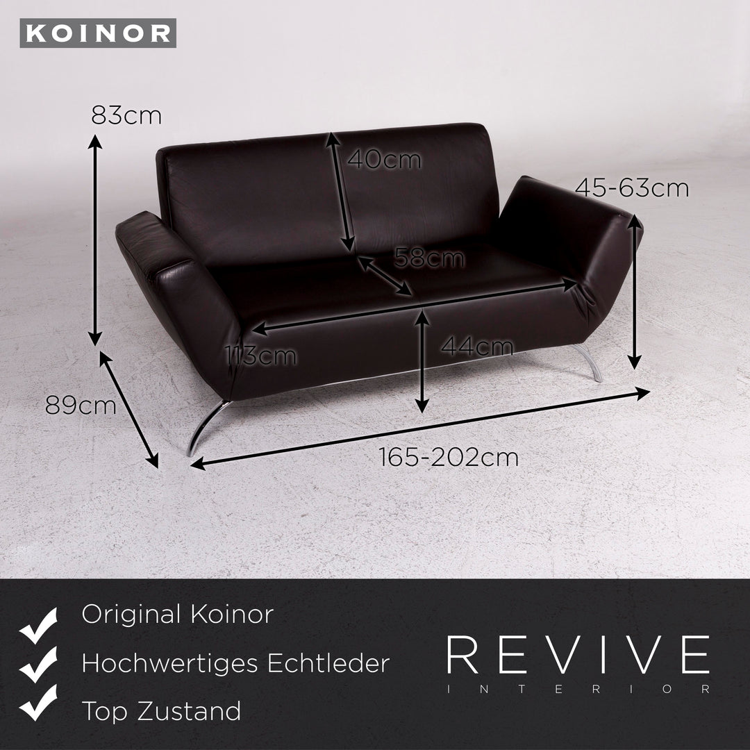 Koinor Leder Sofa Braun Zweisitzer Couch #9771