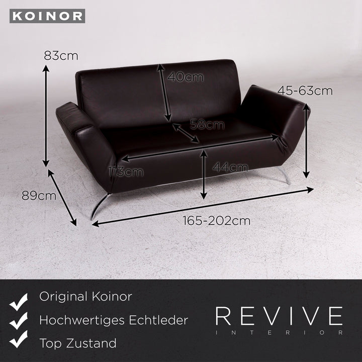 Koinor Leder Sofa Braun Zweisitzer Couch #9771