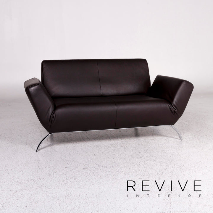 Koinor Leder Sofa Braun Zweisitzer Couch #9771