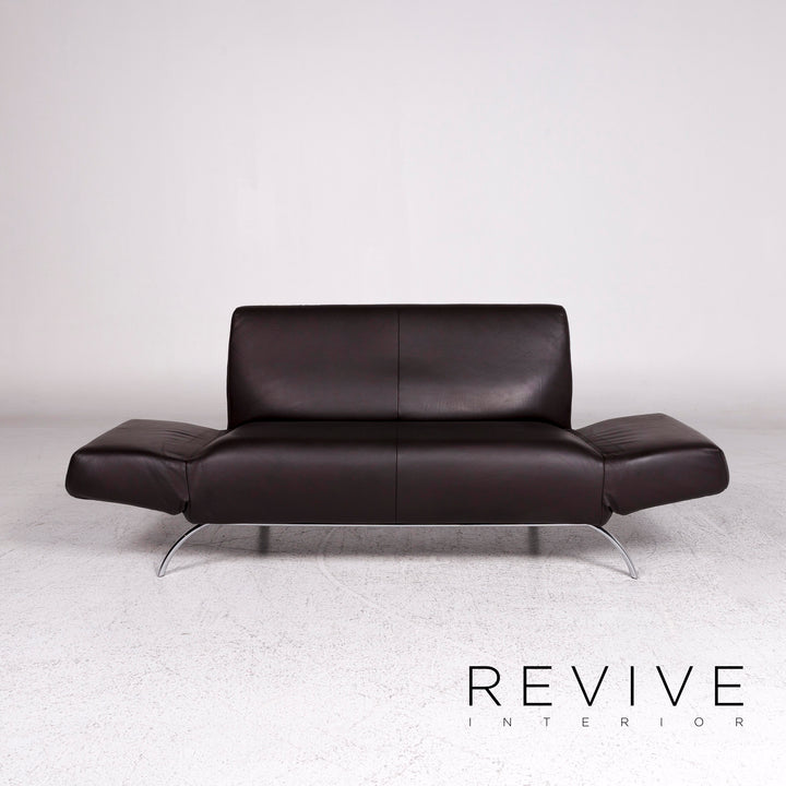Koinor Leder Sofa Braun Zweisitzer Couch #9771