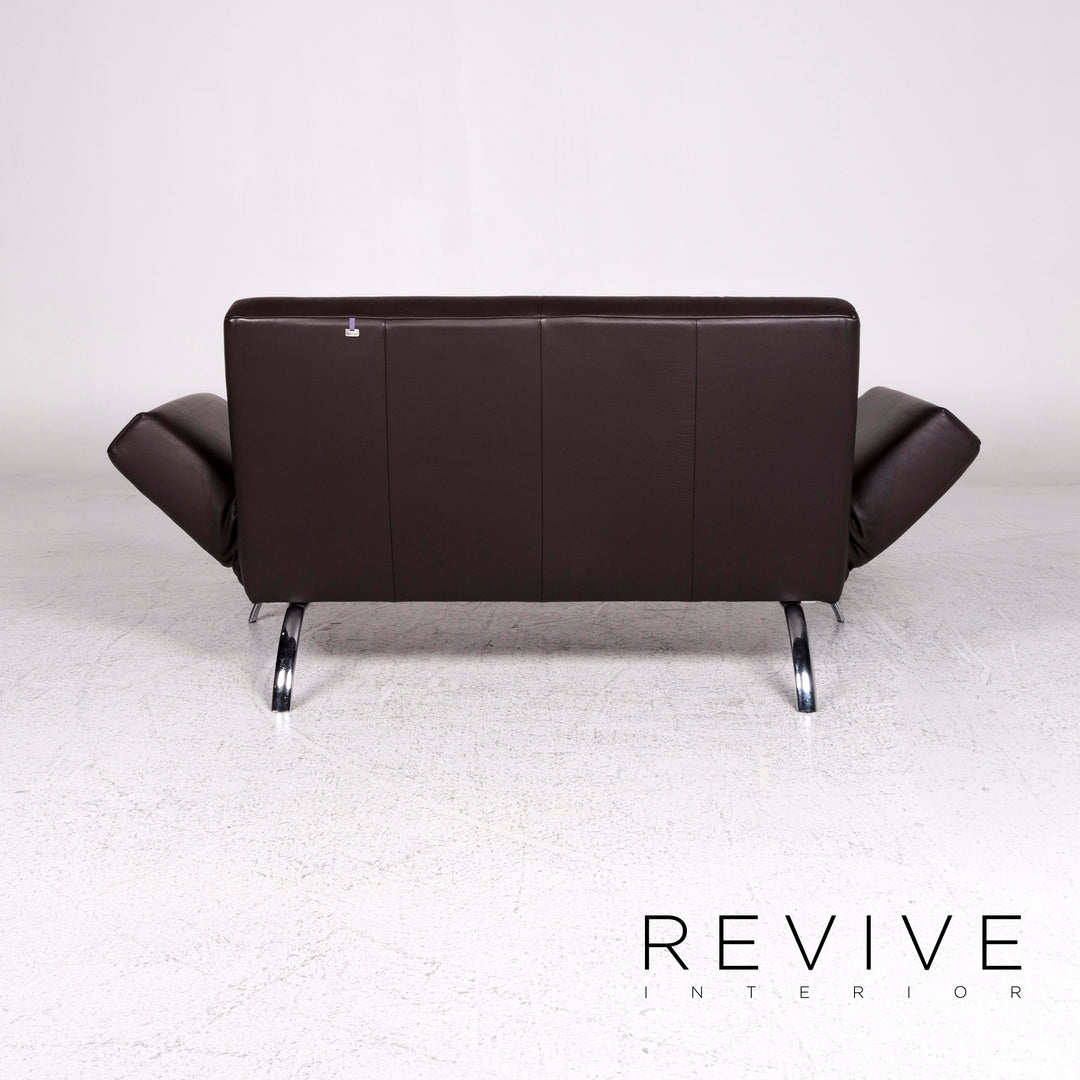 Koinor Leder Sofa Braun Zweisitzer Couch #9771