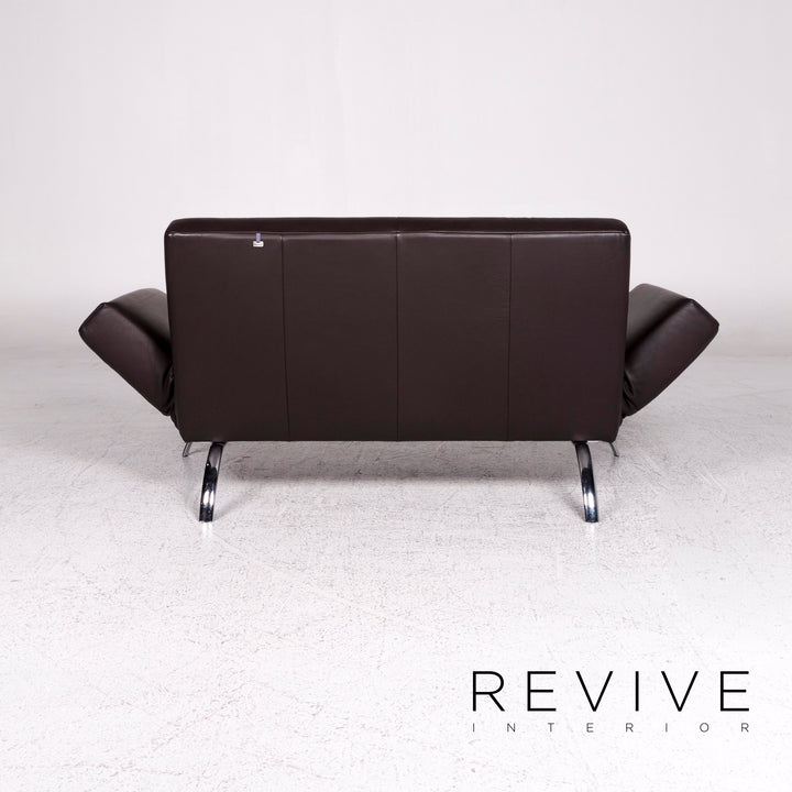 Koinor Leder Sofa Braun Zweisitzer Couch #9771