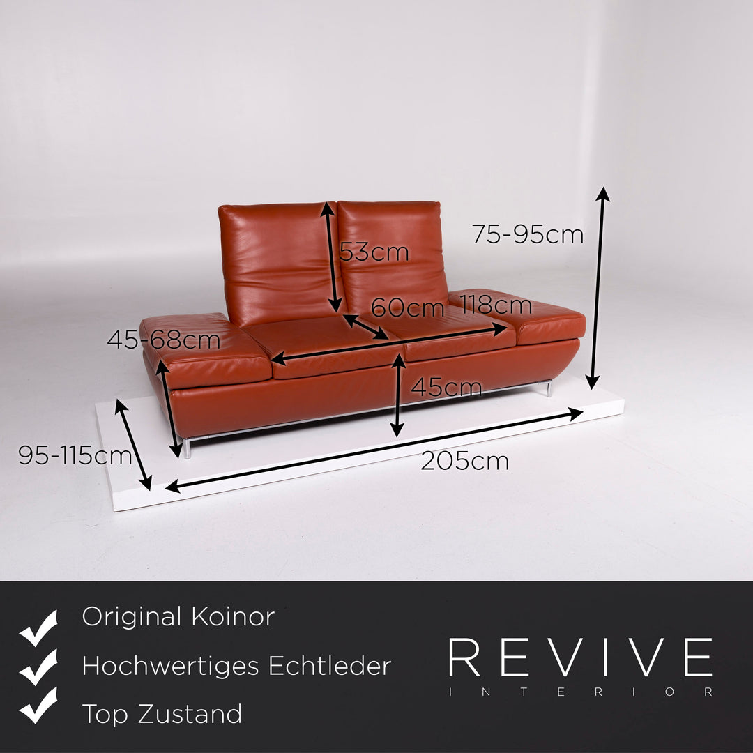 Koinor Designer Leder Sofa Orange Zweisitzer #10343