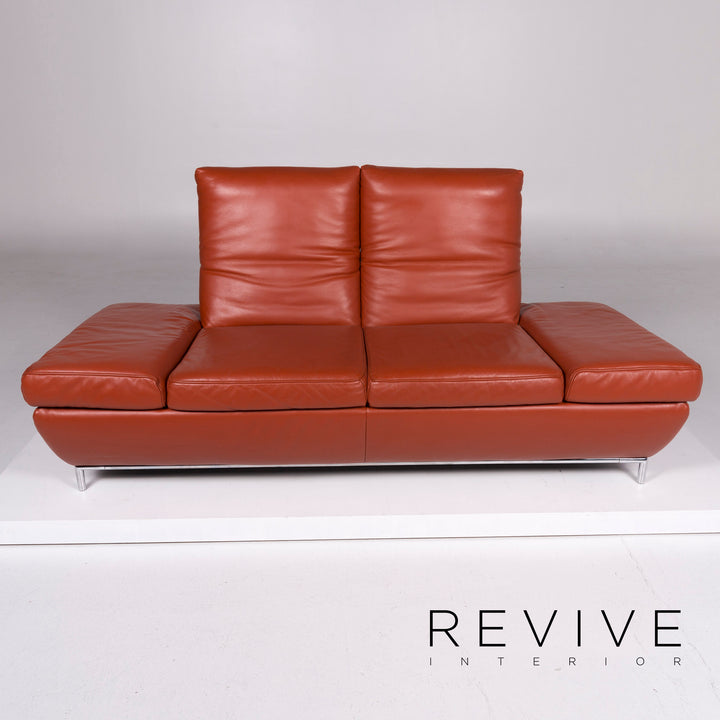 Koinor Designer Leder Sofa Orange Zweisitzer #10343