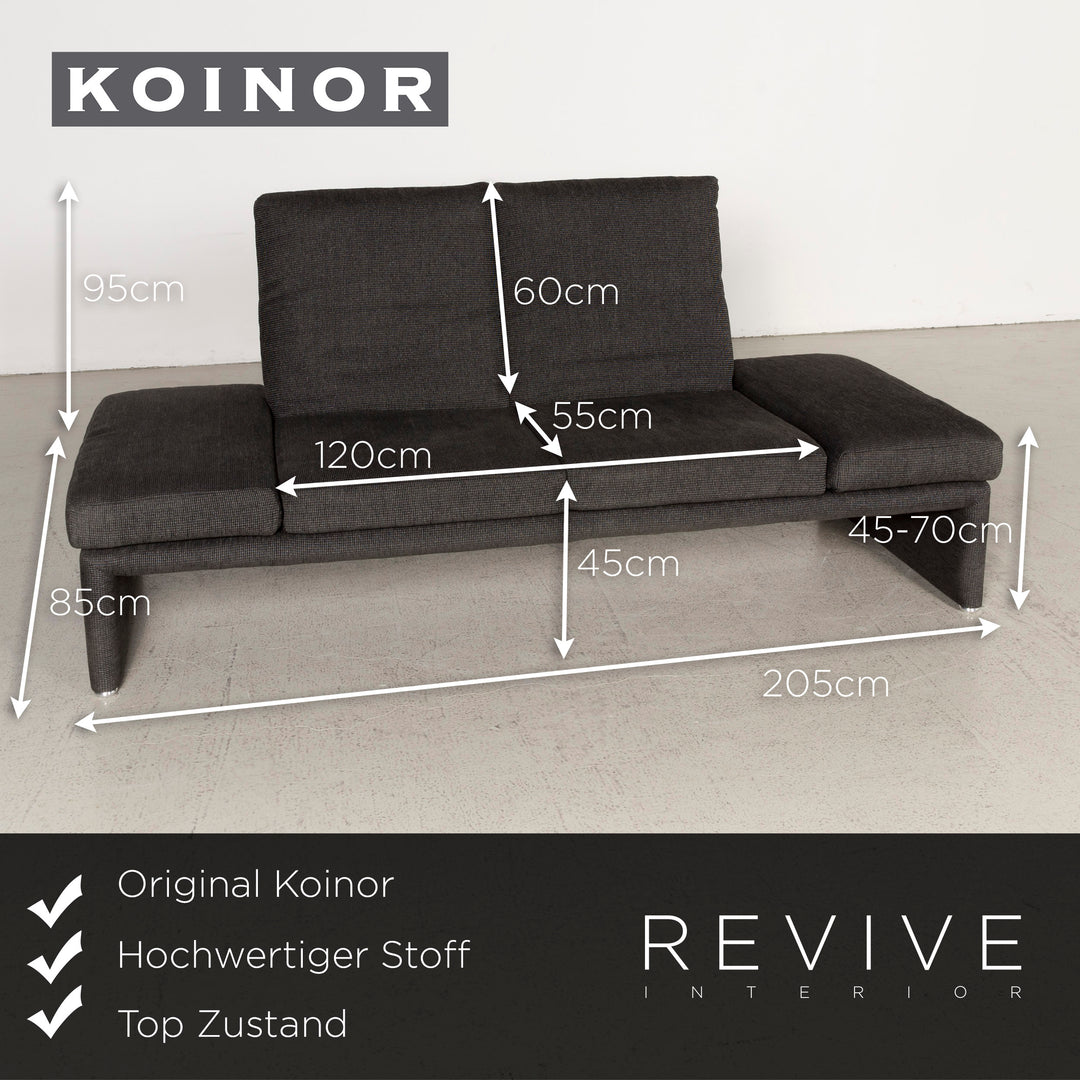 Koinor Designer Stoff Sofa Grau Zweisitzer #8085