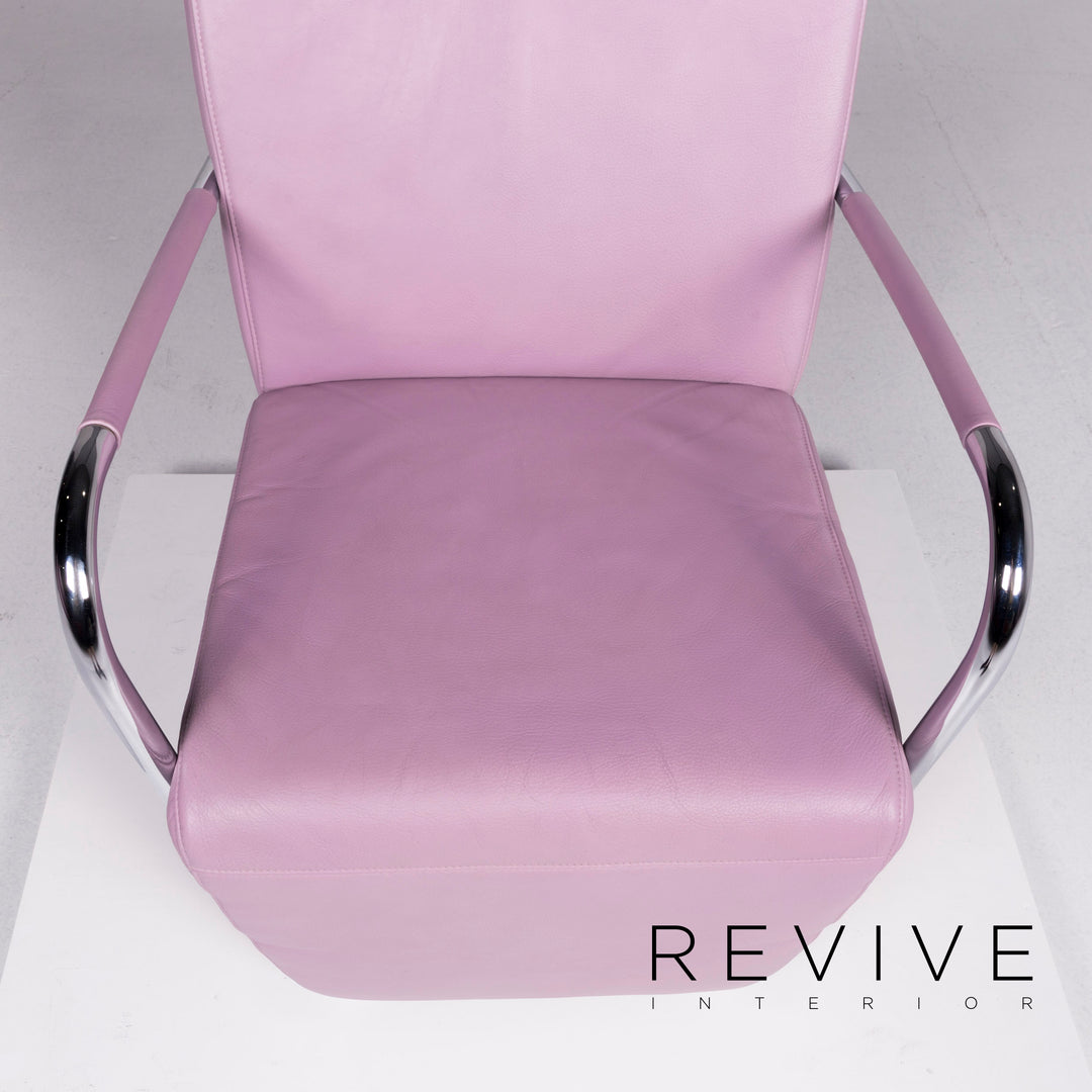 Koinor Diva Designer Leather Sofa Set Purple Three Seater Armchair #10486