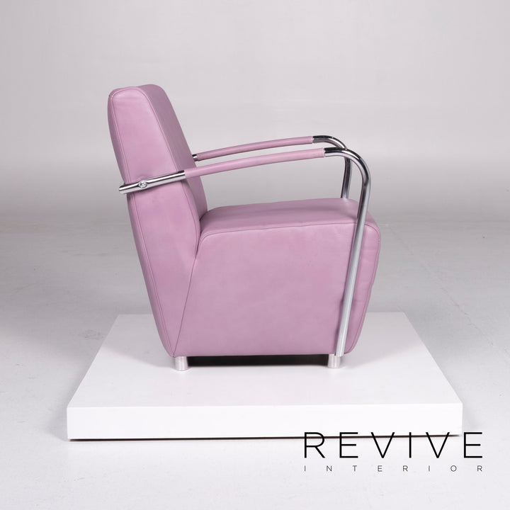 Koinor Diva Designer Leather Sofa Set Purple Three Seater Armchair #10486