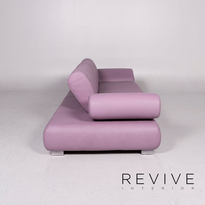 Koinor Diva Designer Leather Sofa Purple Three Seater #10150