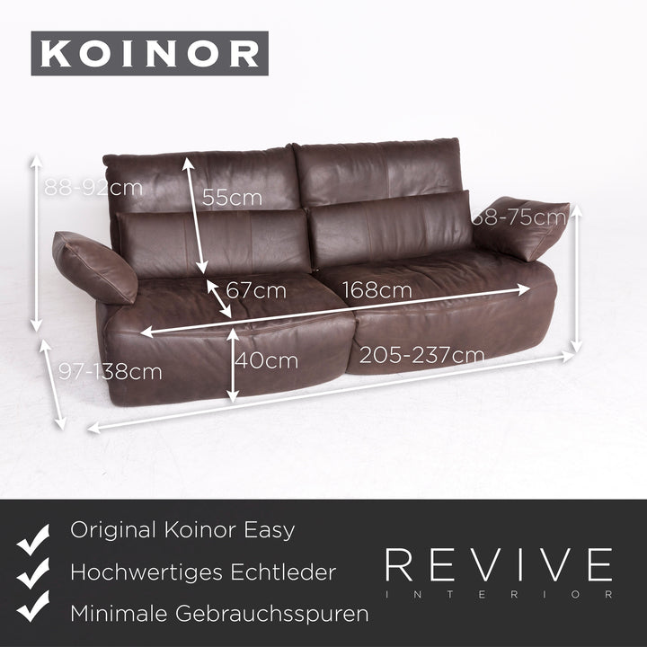 Koinor Easy Designer Leder Sofa Braun Echtleder Dreisitzer Couch #8673