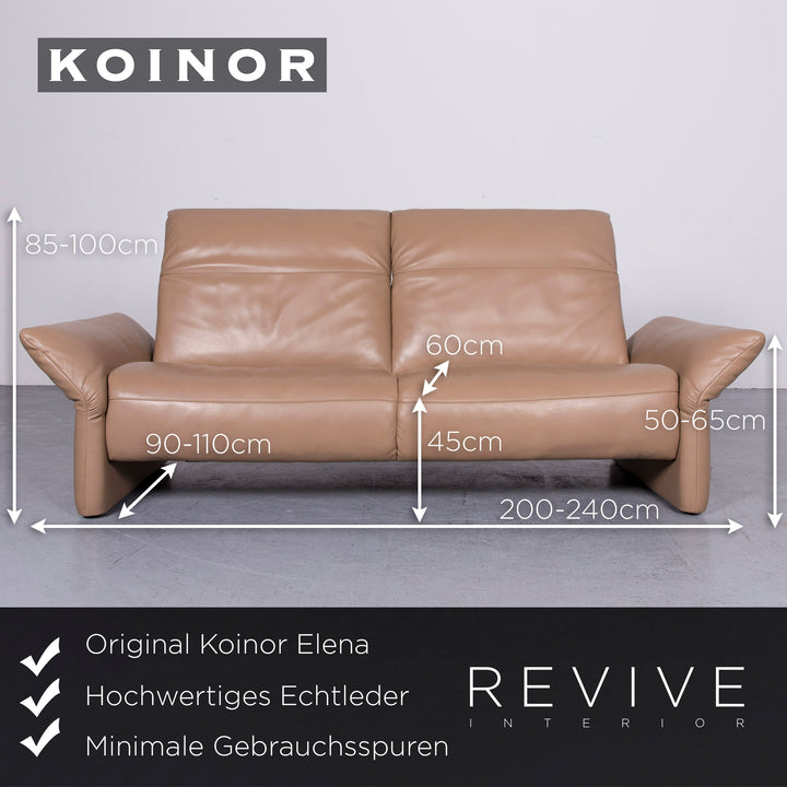 Koinor Elena leather sofa beige genuine leather three-seater couch #6745