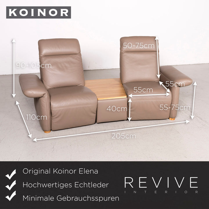 Koinor Elena Designer Leder Sofa Beige Zweisitzer Echtleder #8167